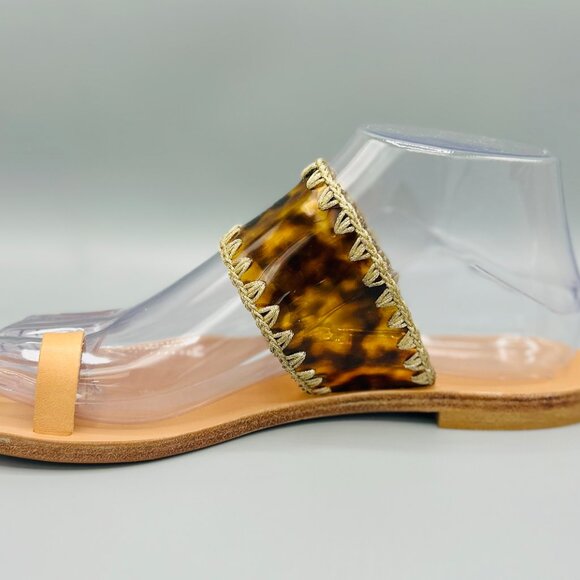 Tortoise Shell Strap with Gold Stitch Detail - Picture 3 of 3